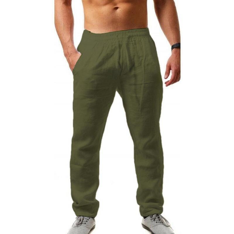 Plus Size European & American Men's Hip Hop Breathable Cotton Linen Casual Sports Pants