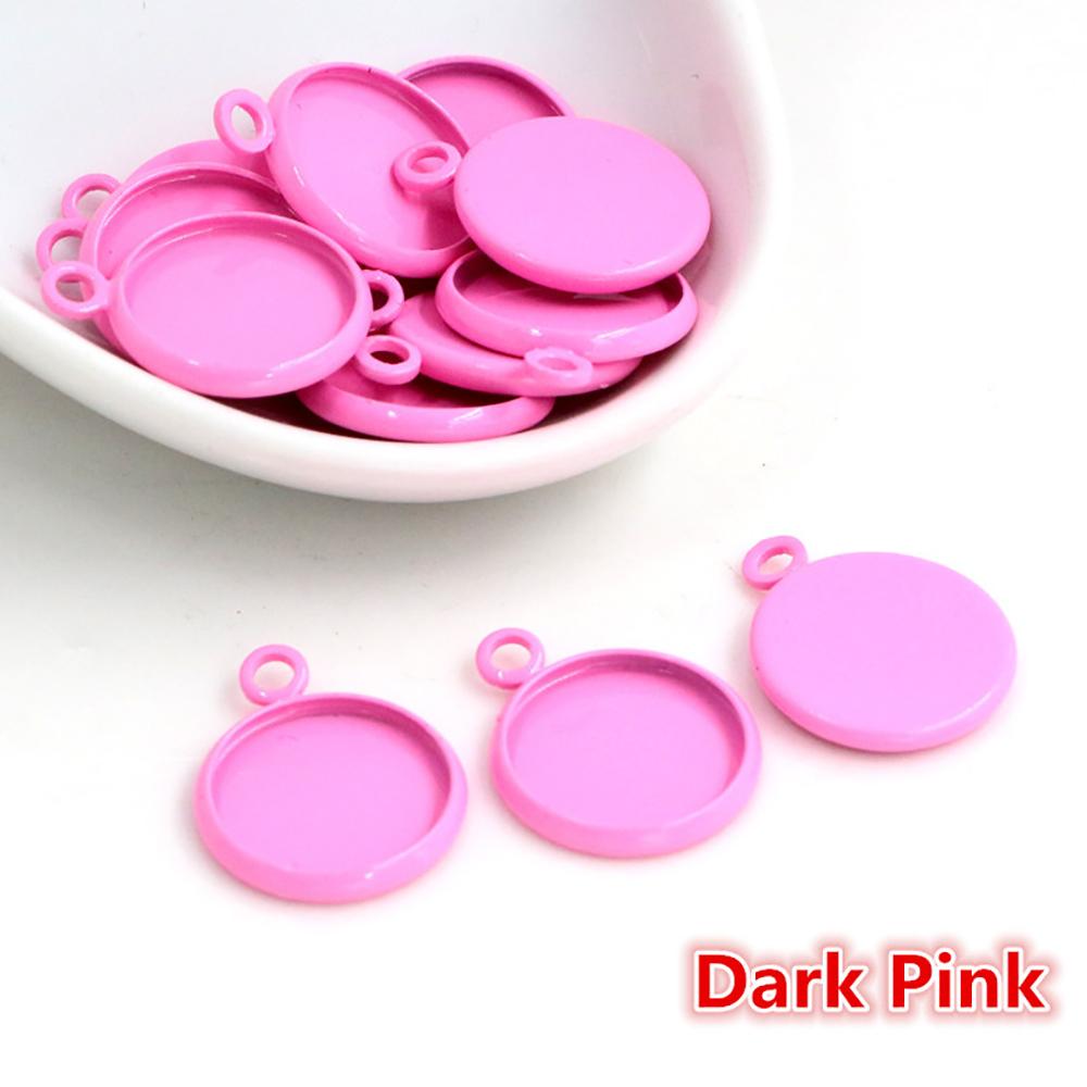 20pcs 12mm Inner Size Simple Pendant Cabochon Cameo Blank Base Setting Bezel Tray Charm for Earrings Bracelet Necklace Findings 