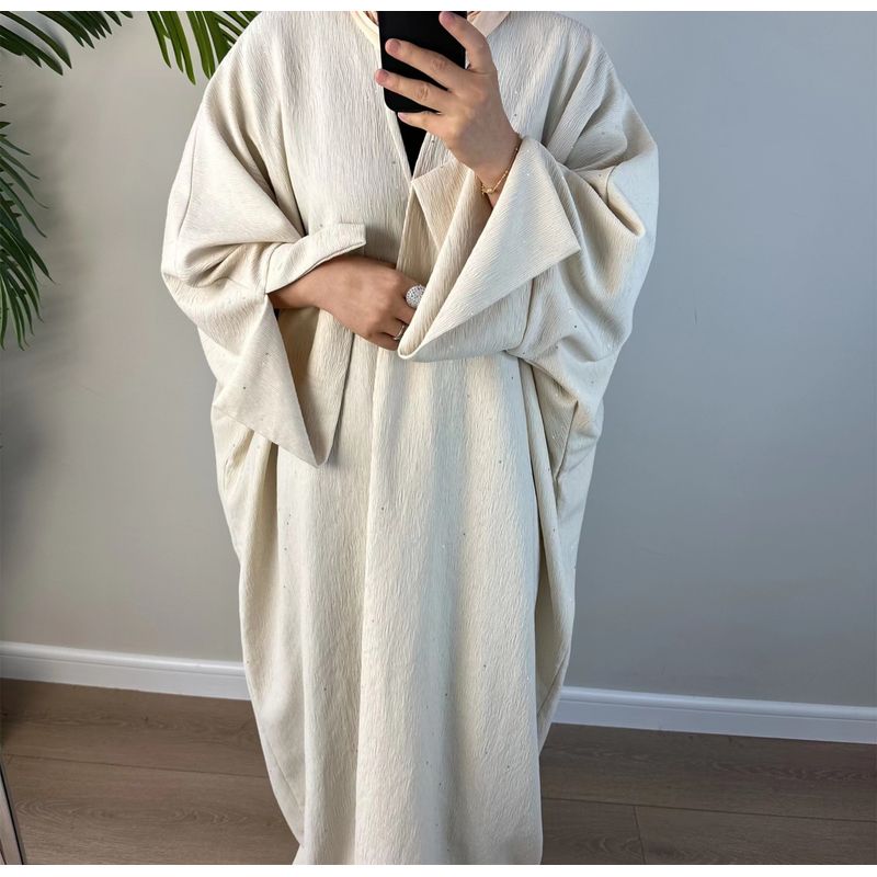 

Новое поступление Ближний Восток Дубай Однотонный Свободный Кардиган Платье Слим Однотонное Платье-кардиган Beige M