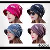 WHITE FANG Knitted Hat with Brim Feather Cap Neck Warmer Stylish CA375 Women's (04 Brown)