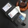 Men's Retro Business Casual Short Wallet Travel Passport Carry on - Leather Billfold Coin Pocket Card Holder