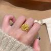 Anello Floreale Hydrangea Dorata - Anello da Donna Cinese per Matrimonio Sposa Accessorio per Abito Xiuhe, Oro Imitazione, Dito Indice.