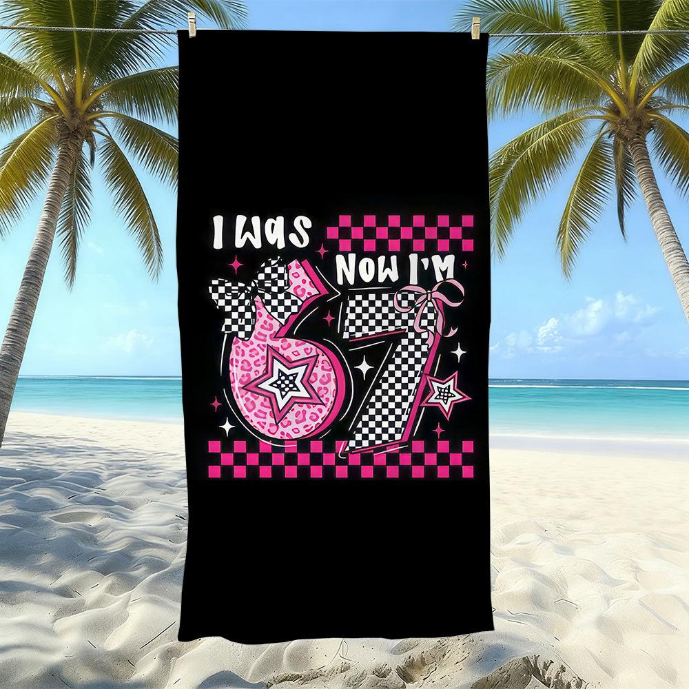 Explosives 67 Digital Bedrucktes Strandtuch Sandfest Absorbierendes Badetuch Meeresurlaub Schnelltrocknendes Handtuch