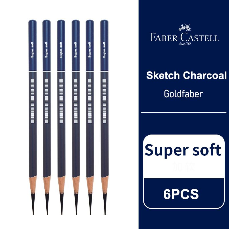 5/6PCS Faber Castell Goldfaber Charcoal Graphite Sketch Set EX-Soft Medium Hard Pencils for Drawing Sketching Shading Artists