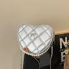 Japanese sweet girl wind pearl love bag women's 2025 new niche mini diamond chain shoulder messenger bag