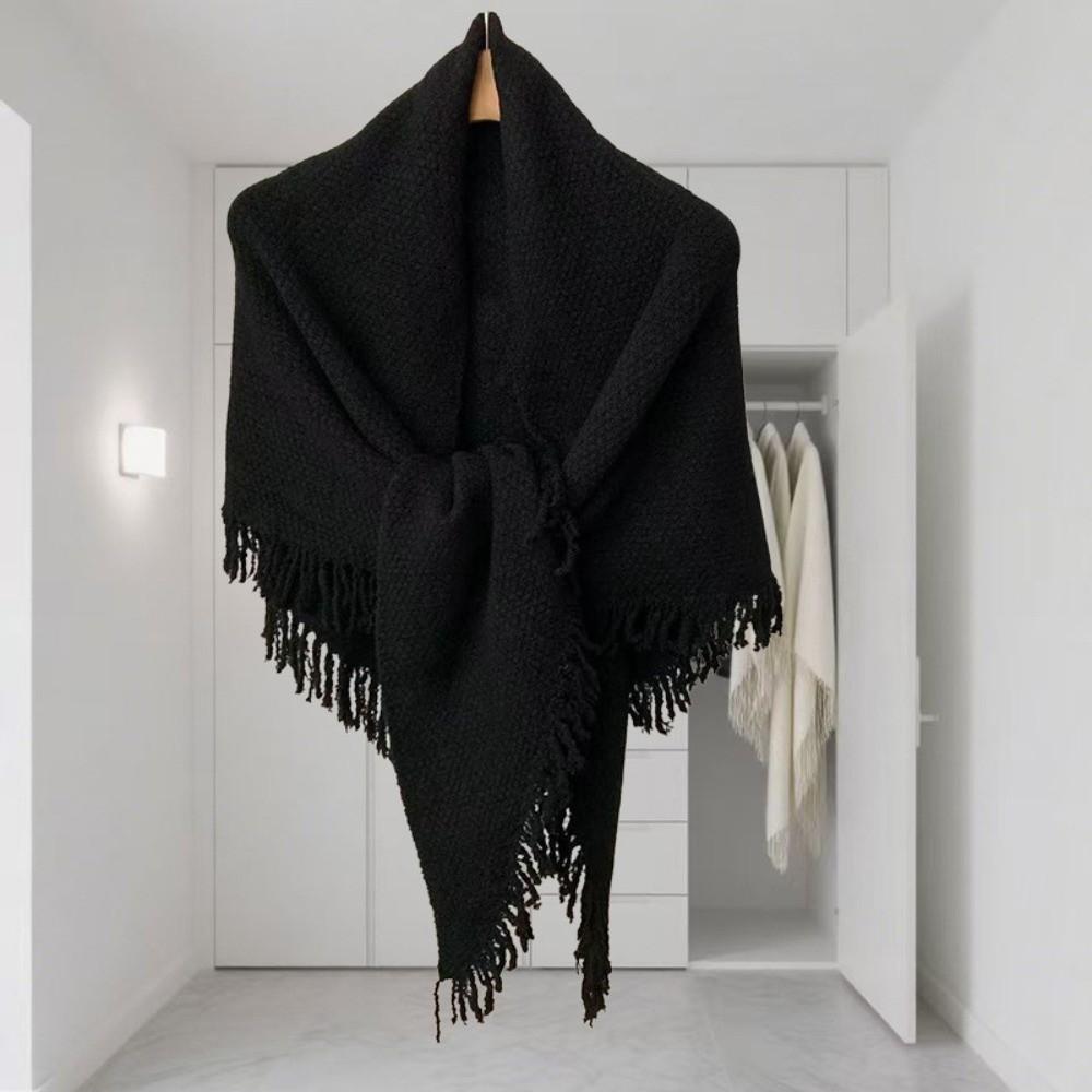 Warm Knitted Scarf Wool‑Blend Wrap Shawl Elegant Neck Warmer  Casual