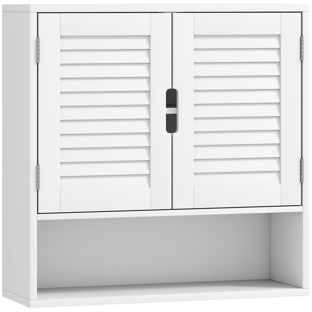 Bathroom Cabinet, Wall Mounted Storage Cabinet with Adjustable Shelves, 60 x 20 x 60 cm, White