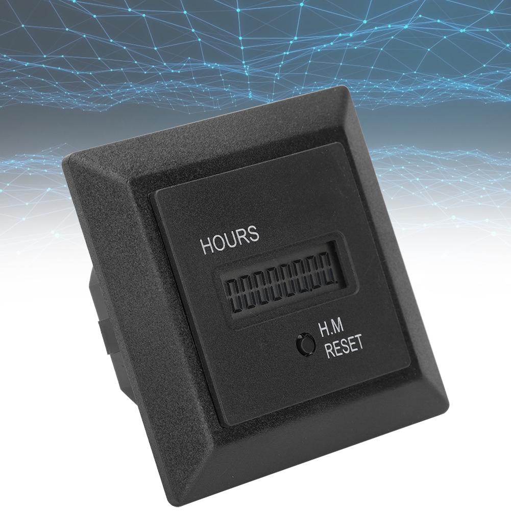 Digital Display Hour Meter, HM1R High Timer AC 100 to 240V for Industrial Timing of Construction Machinery