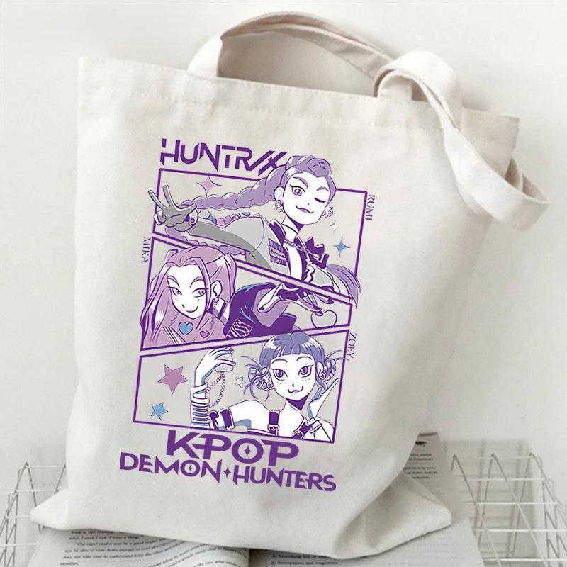 KPop Demon Hunters Student Everyday Versatile Shoulder Bag Fashion Demon Hunters Canvas Bag