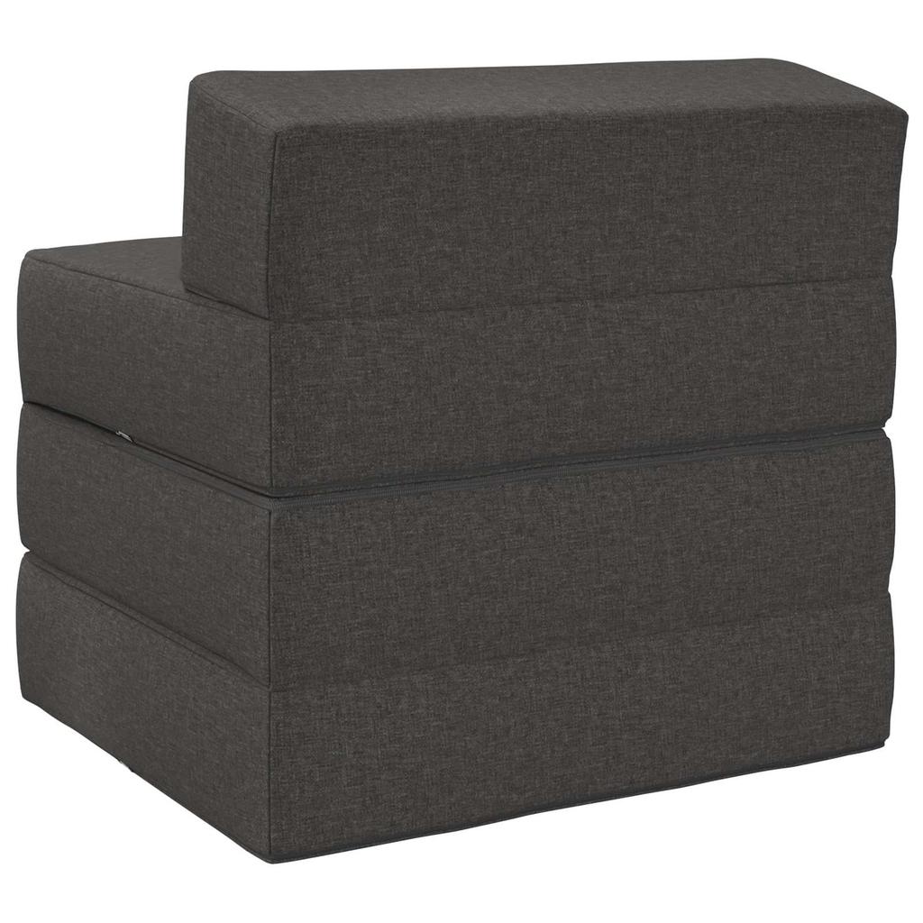 Folding Sofa Bed Dark Grey 200 x 70 x 15 cm Fabric