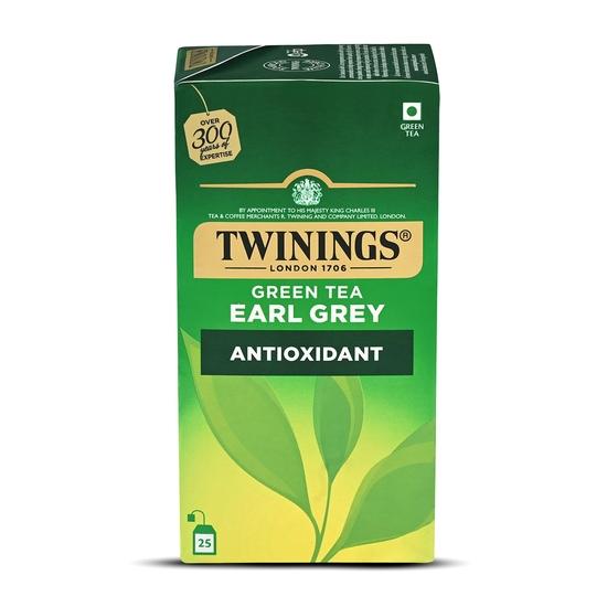 Twinings Green Tea Earl Grey, 25 Teabags, Green Tea, Delicate Citrus, Bright & Perky, 100 Grams