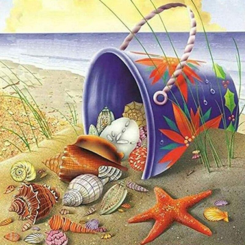 DIY 5D Diamond Painting Sunset Diamond Embroidery Drifting Bottle Cross Stitch Full Round Drill Resin Home Decor Art Gift