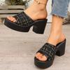 Chunky Platform Sandals Women  Summer High Heels Mule Slippers Woman  43 Thick Heeled Outdoor Slippers