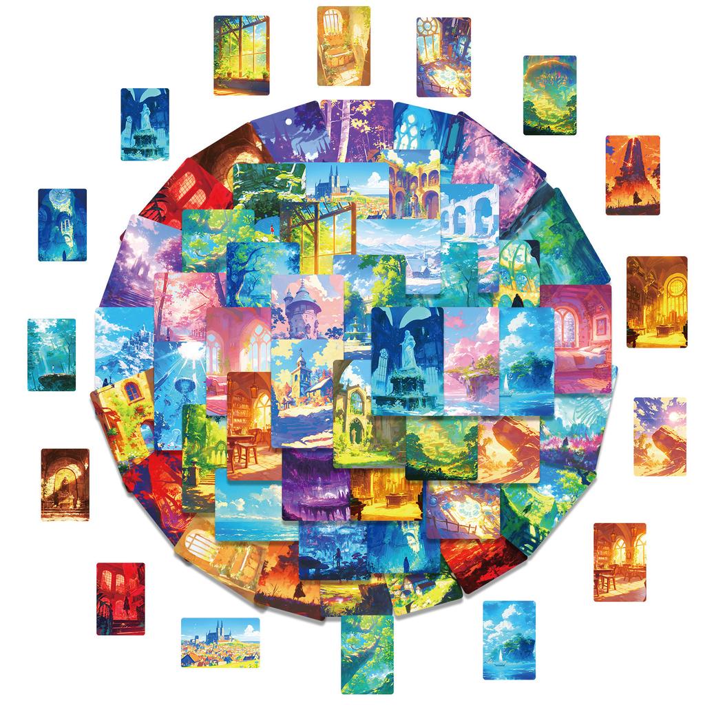 50 Pictures Ins Game Animation Scene Cartoon Graffiti Stickers Two-dimensional Beautiful DIY Suitcase Notebook