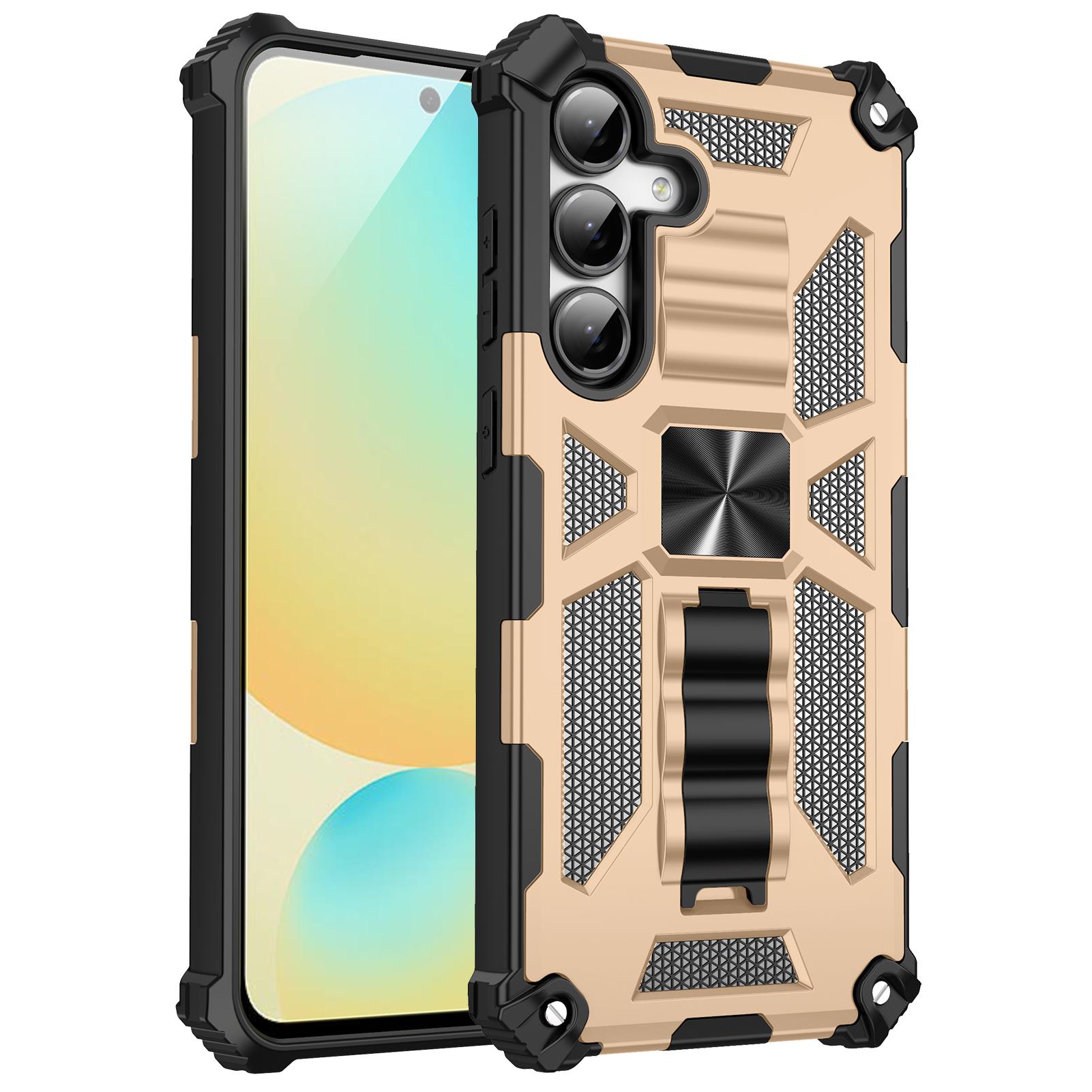 

For Samsung Galaxy A17 5G/A26 5G Phone Case Kickstand Drop Protection PC+TPU Back Cover Gold