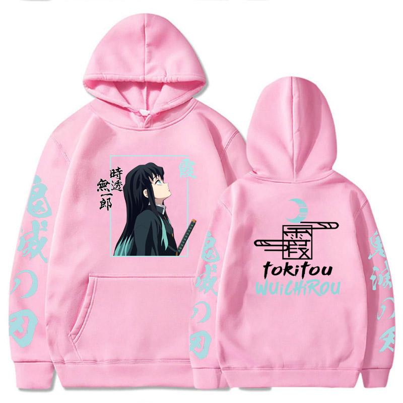 Demon Slayer Tokitou Muichirou Anime Hoodies Top Spring Autumn Japanese Style Hoodie Loose Casual Style Unisex Sweatshirt
