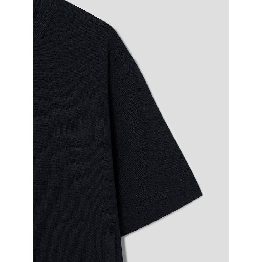 8SECONDS Half Milano Round Neck Short Sleeve Knit Navy (424751Ly2R)
