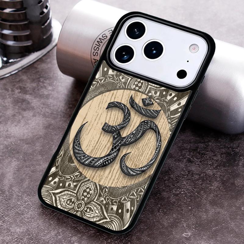 Aum om Namaste symbol floral zen yoga Phone Case For iPhone 17 16 15 14 13 12 11 Pro Max Plus 17Air Soft Silicone Cover