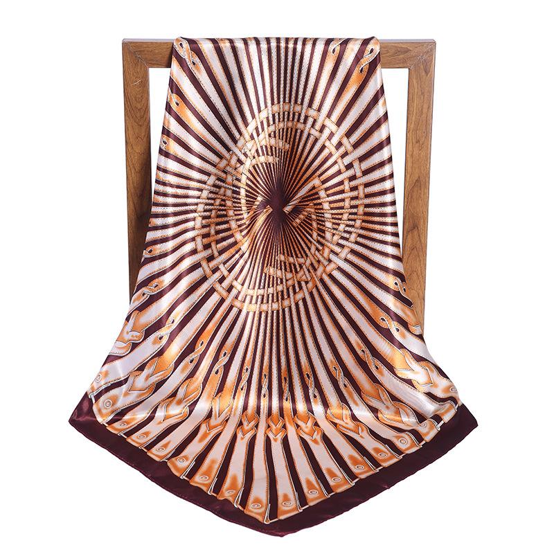 Gefleckter Satin Damen Frühling und Sommer Seidenimitat Schal Bedruckter Kleiner Quadratischer Schal Geschenk Europäischer und Amerikanischer Schal Stola