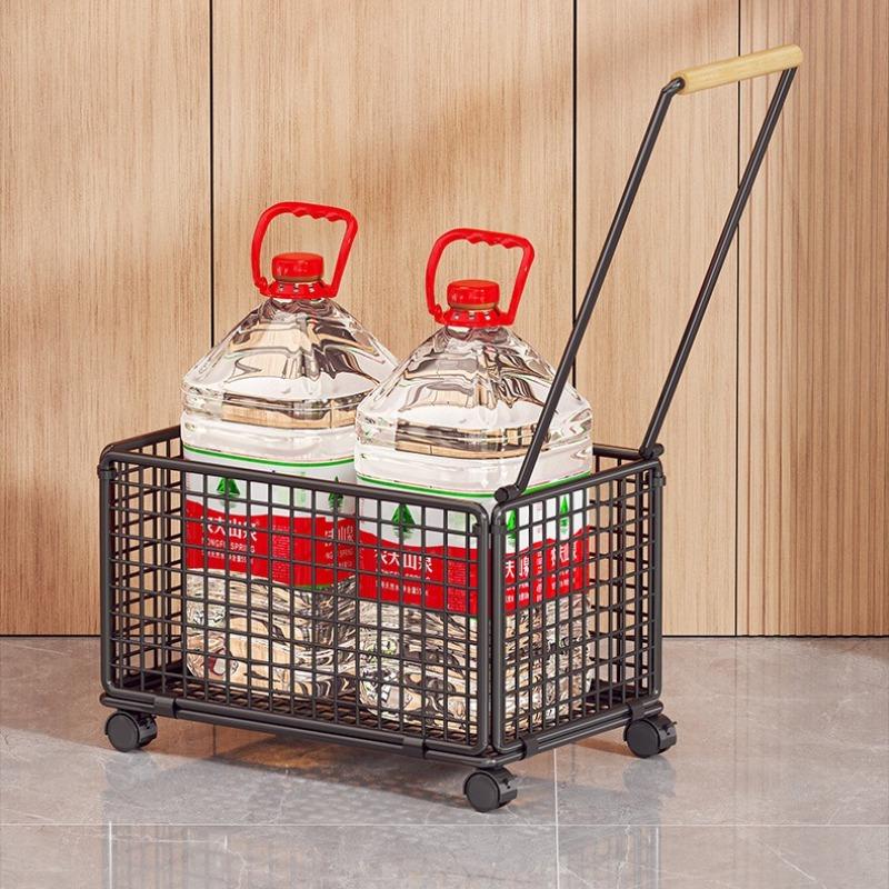 Movable Storage Basket Iron Organizer Baskets Luxury Large Toys Clothes Organizers Cart Multipurpose Kitchen Organizing Carts