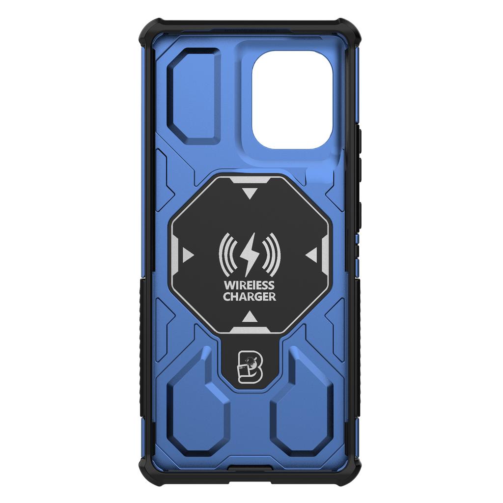 For Motorola Edge 50 5G Magnetic Case Rotating Metal Kickstand PC+TPU Phone Back Cover