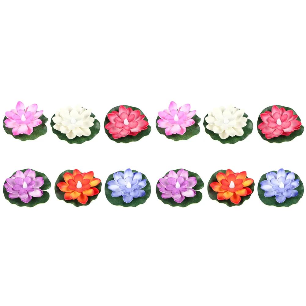 Lotus Floating Lantern Waterproof Decorative River Lantern Floating Pool Light Battery Operated Blessing Water Lily Candle Light