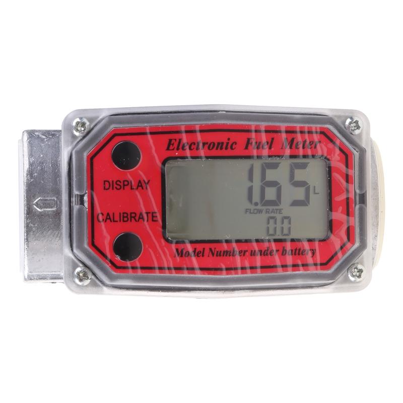 Digital for Turbine Flow Meter LCD Display Gas Oil Fuel Flowmeter Pump Flow Meter Fuel Flow Meter for Measure Gasoline