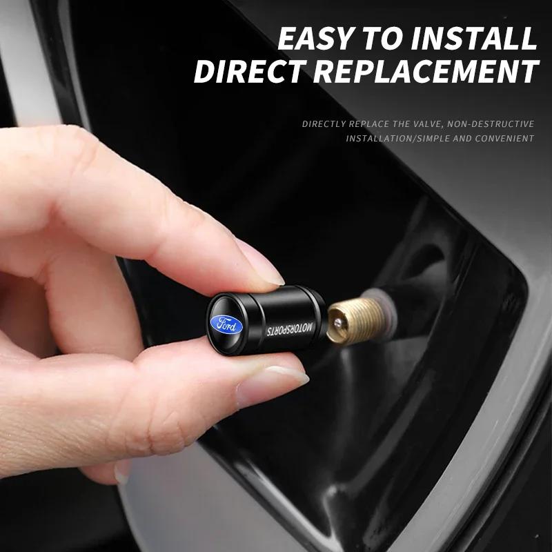 2025 Hot For Ford New Car Wheel Tire Valve Caps Tyre Stem Covers Airdust Waterproof For Ford Focus 2 3 Mondeo Kuga Fiesta MK7 Es