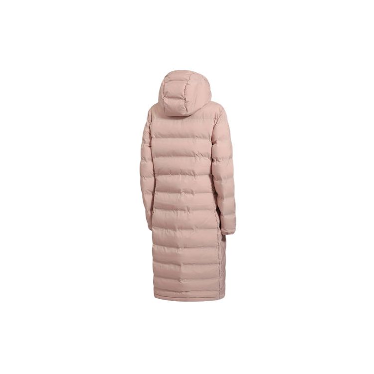 Adidas Logo Casual Long Warm Hooded Cotton Coat Women Coat Pink CY8635