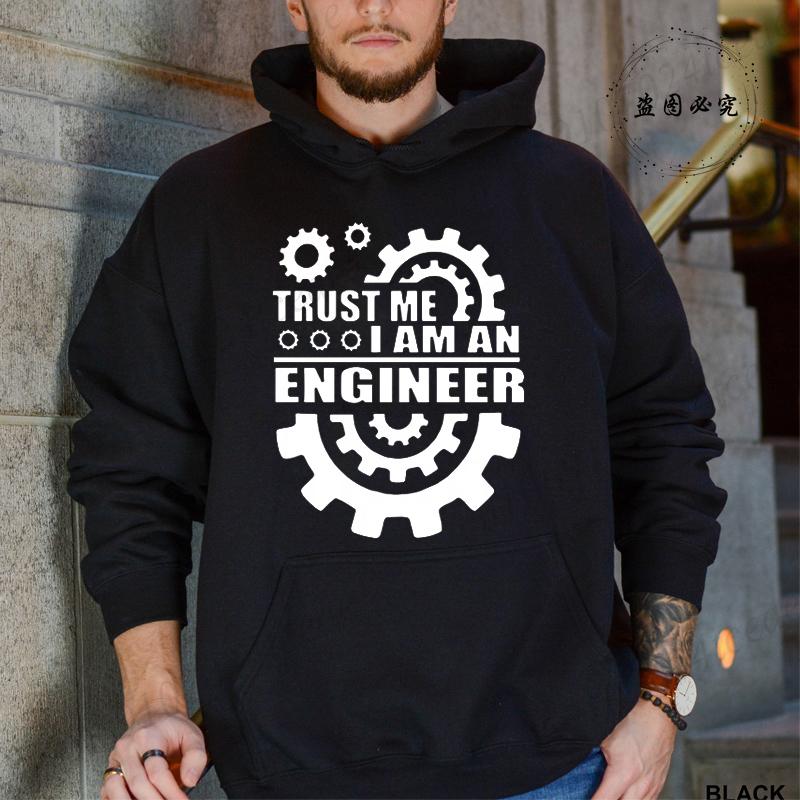 Hoodies for Men Funny Saying Trust Me I Am An Engineer Geek Letter Sweatshirt Programmer Streetwear Long Sleeve Sportwear Fleece