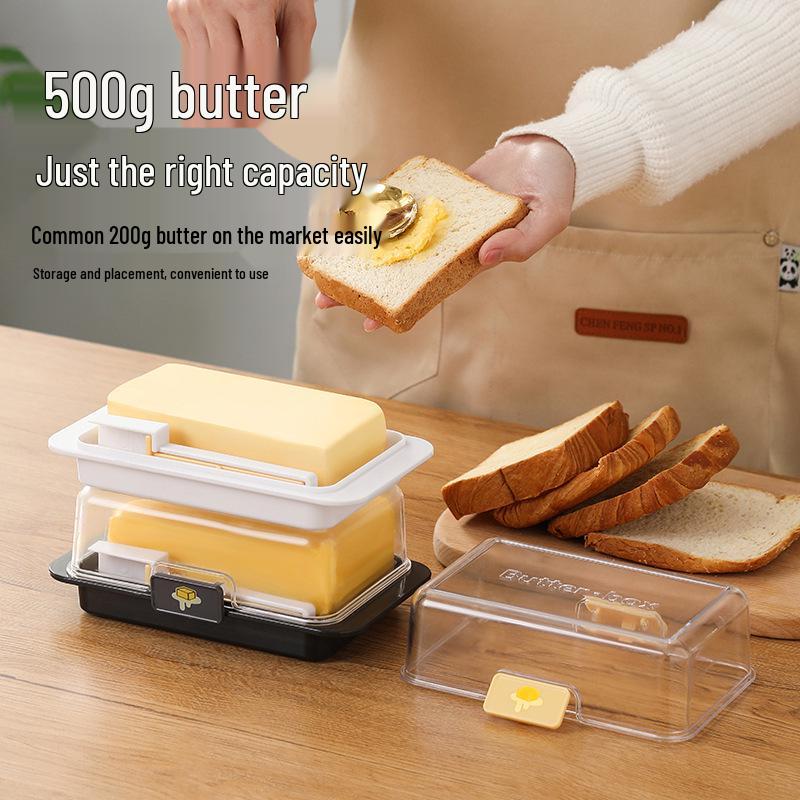 Butter and Cheese Portioning and Storage Box with Cutting Divider