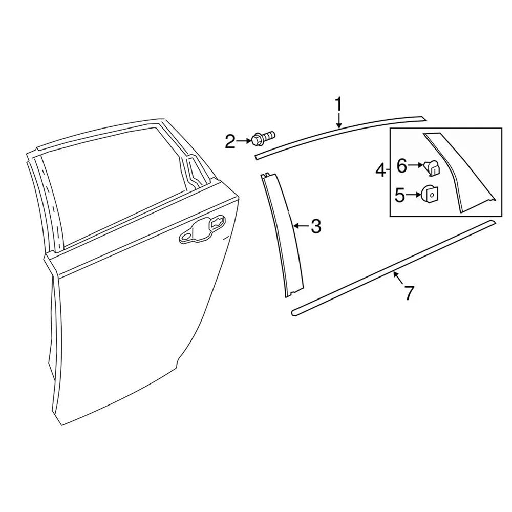 Fits For 2018-2022 Honda Accord 72721-TVA-A01 RH Right Rear Door Pillar Garnish