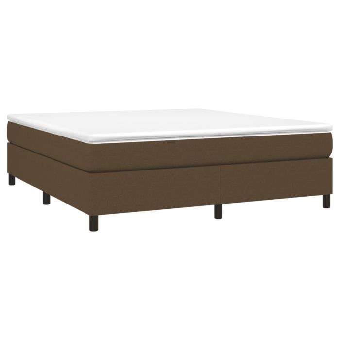 3144434 vidaXL Lit à sommier tapissier avec matelas Marron foncé 160x200 cm