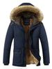 Coat Windproof Male Parkas Plus Size Fur Collar Hooded Men Thick Winter Jacket New Fashion Warm Wool Liner Man Jacket