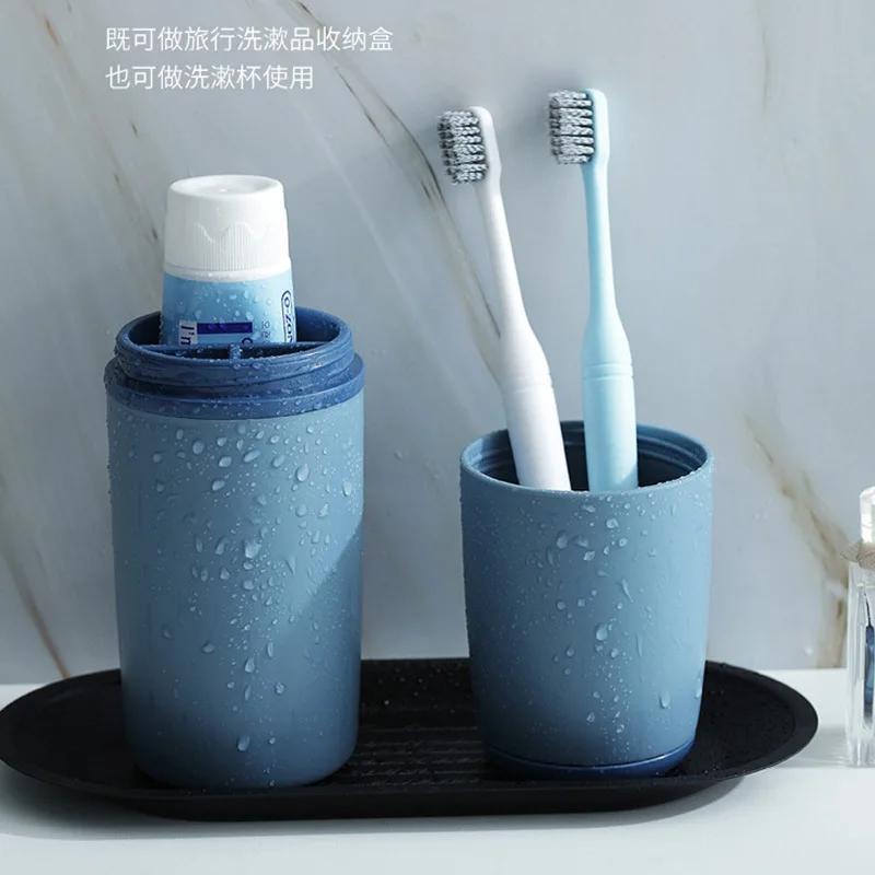 Removable Travel Toothbrush Storage Case | Water-Resistant Divided Sections | Ingenious Storage Cup Toiletry Organizer Caddy