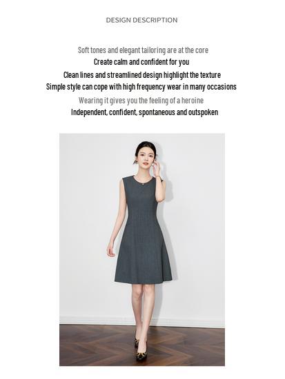 Exquisite Chic Sleeveless Vest Dress - Formal, Professional Solid Color Women's Innerwear