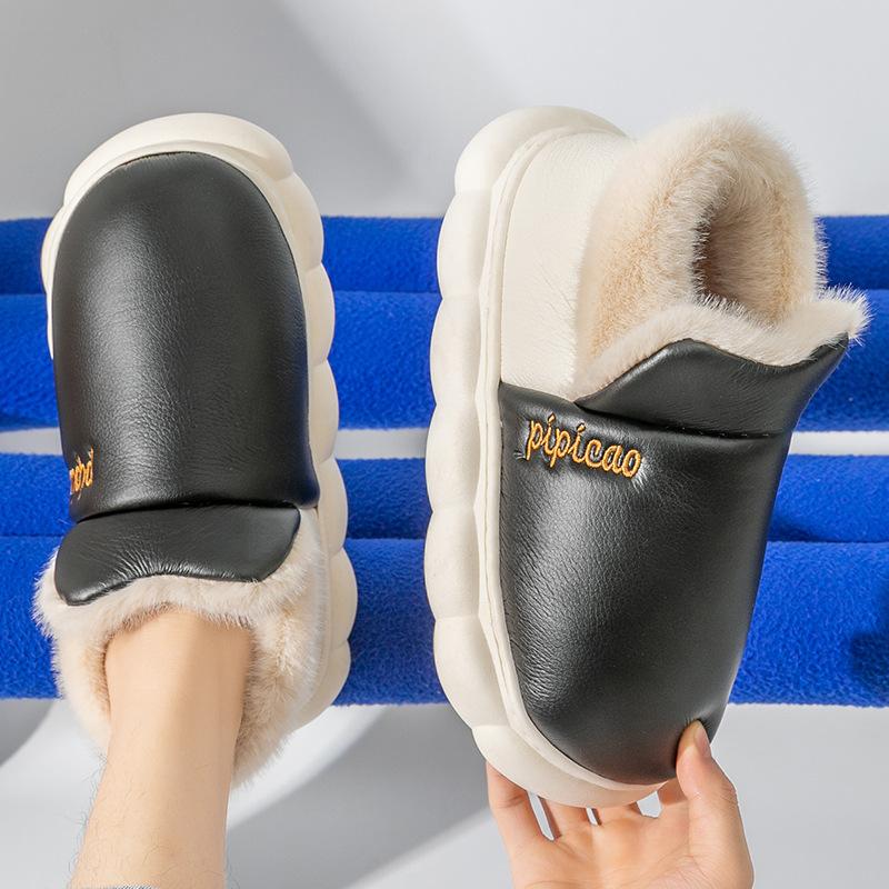Cotton slippers women spring and autumn home indoor non-slip home winter warm winter couple plush men