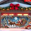 1pc2D flat banner background cloth, Santa Claus and reindeer sleigh decoration, suitable for home, party, no power required——wzy