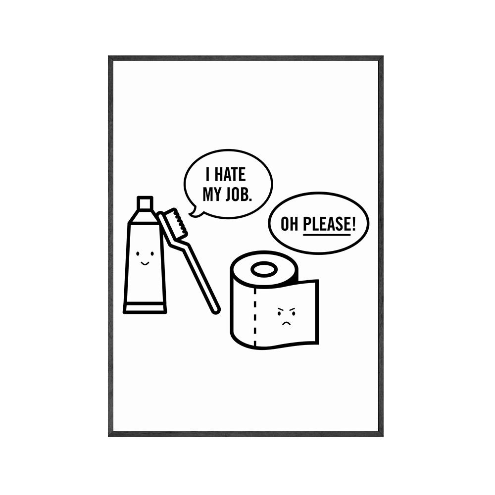 

Черно-белые настенные художественные принты для ванной комнаты, забавные знаки, ванна, холст, живопись, постеры, скандинавский домашний декор для ванной комнаты, без рамки 21x30cm No Framed