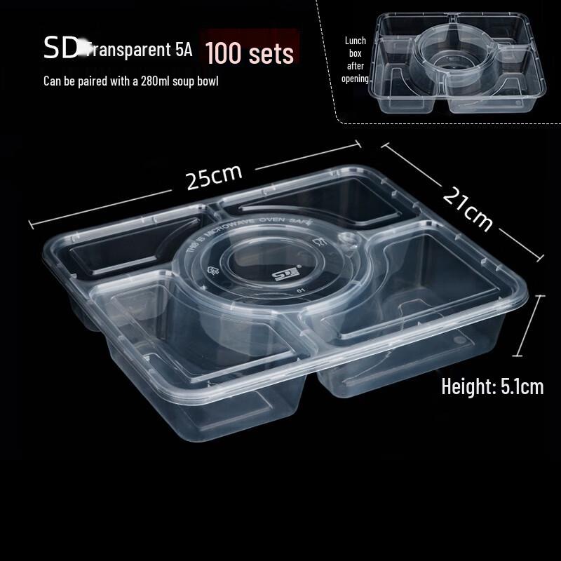 MOLUONA Disposable Transparent Plastic Food Takeout Containers