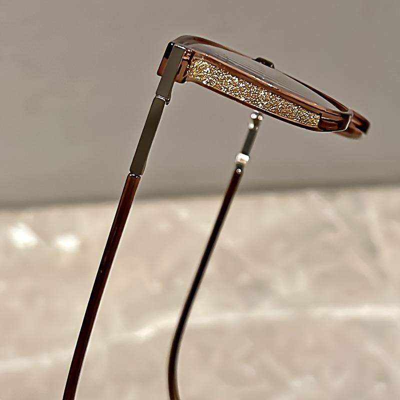 +100~+400 3 Pairs of Large Square Reading Glasses with Glitter Fashionable Reading Glasses for Women and Men To Read Books