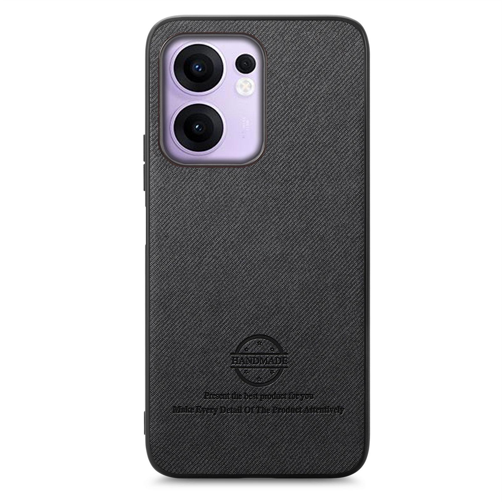 

For Oppo Reno13 F 4G/Oppo Reno13 F 5G Leather Phone Back Cover with Cloth Texture Pink