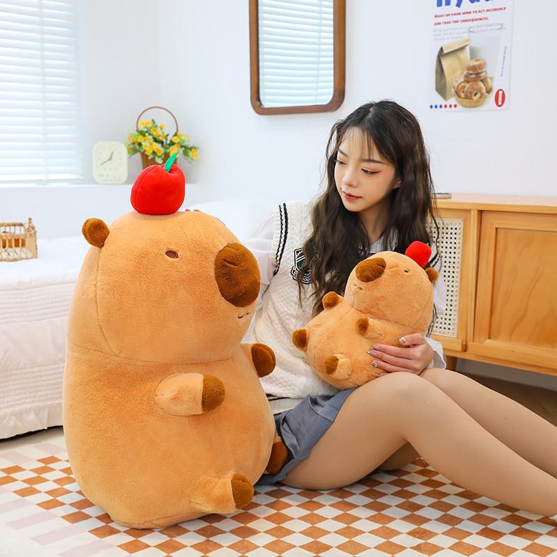 Plush Apple Capybara Toy Cute Cartoon Creative Girl Children Birthday Gift Doll
