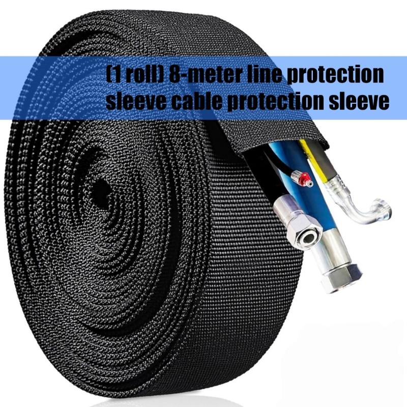 Manșon Protector Furtun Hidraulic din Nailon Conducte de Protecție pentru Cabluri Electrice Casnice Protector Cablu Troliu Ușor de Utilizat