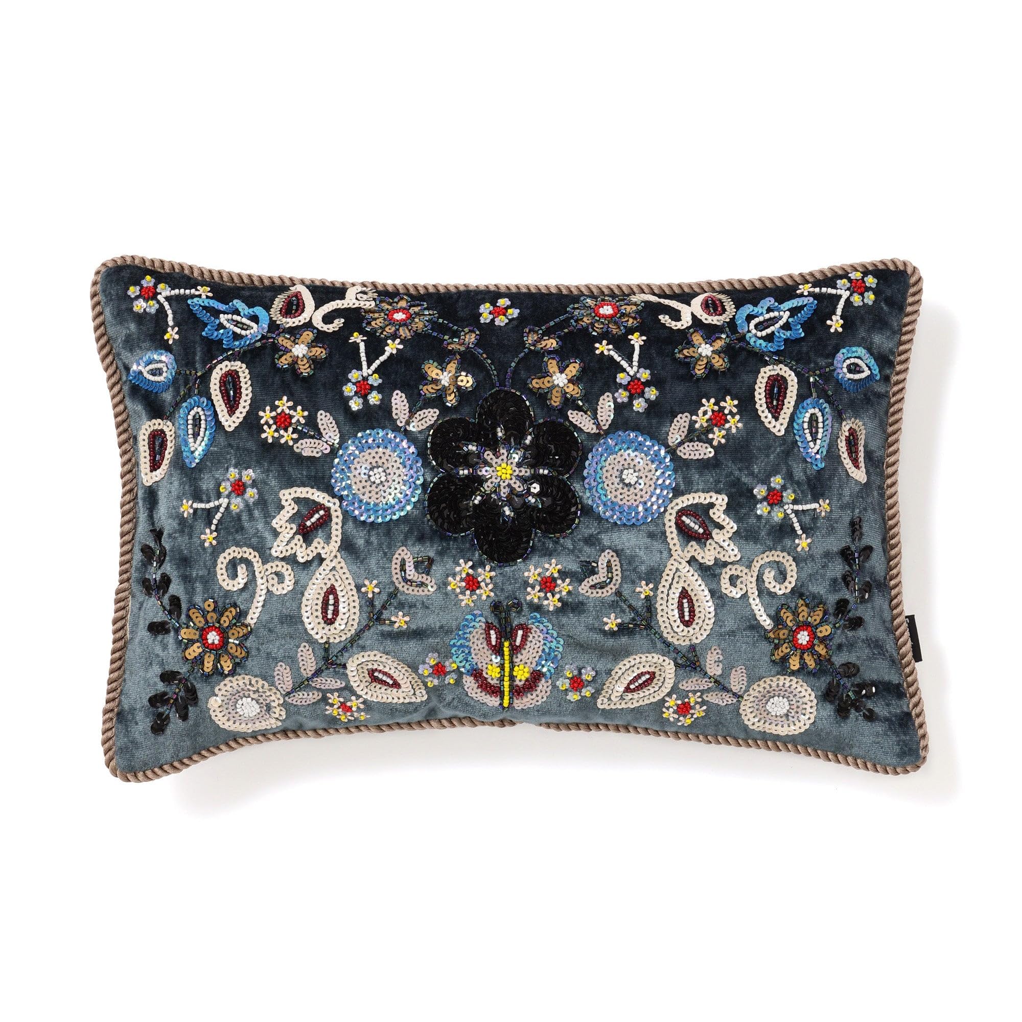 

Francfranc EMB Garden Cushion Cover, 25cm x 40cm, Blue (120) - Perfect for interior decoration, housewarmings, or as a gift.