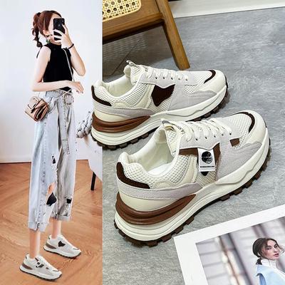 23 Spring New Thick Bottom Daddy Shoes Women's Breathable Forrest Gump Shoes Korean Style Round Toe Casual Shoes Student Sports Shoes