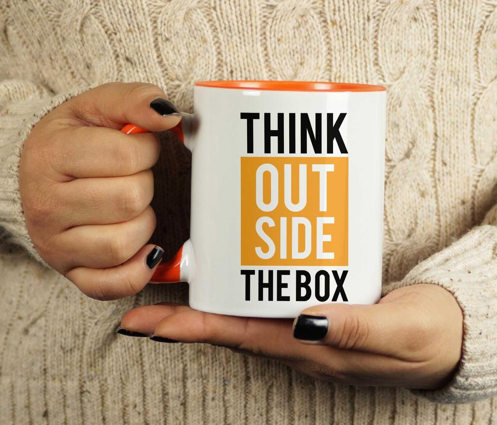 Inkdotpot Think Outside The Box Inspirational Positive Quotes 11Oz Ceramic  Coffee  Mug