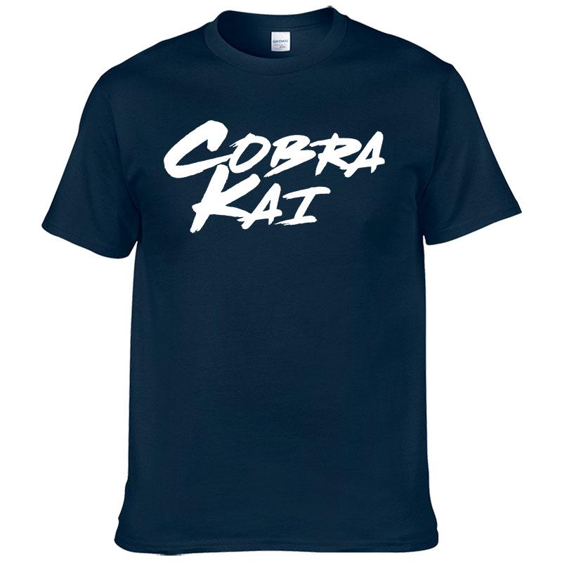 100% Cotton T Shirt Men's Summer Short Sleeve  Tshirt Fashion Casual T-shirt Cobra Kai Print Tshirt Homme Hombre F67