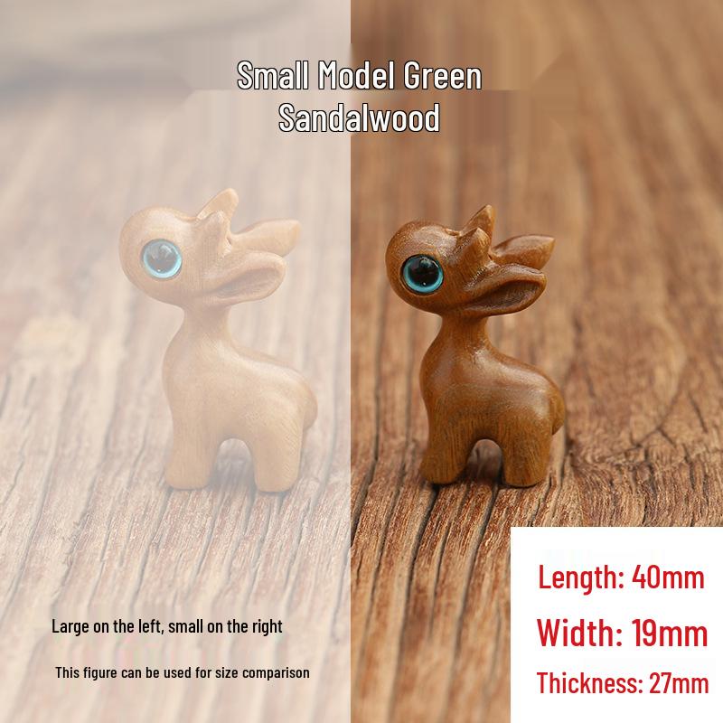 Large Deer Ebony Green Sandalwood Keychain Pendant Ornament