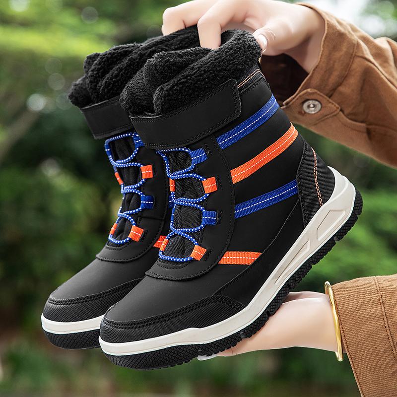 Winter Kinder Modische Fleece Warme Hohe Outdoor Baumwollstiefel Schneestiefel Lässige Baumwollschuhe